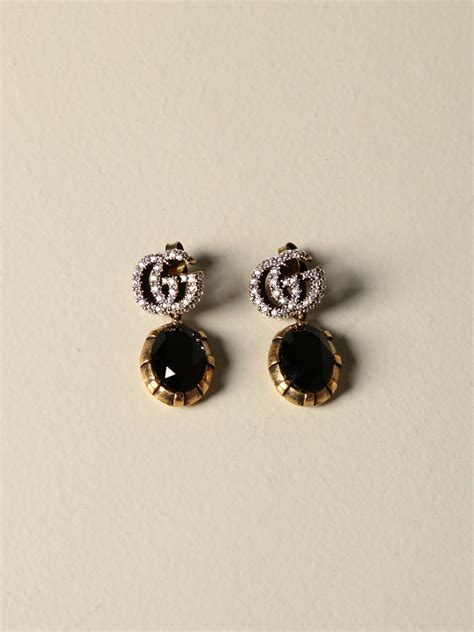 gucci earrings black crystal|gucci orecchini earrings.